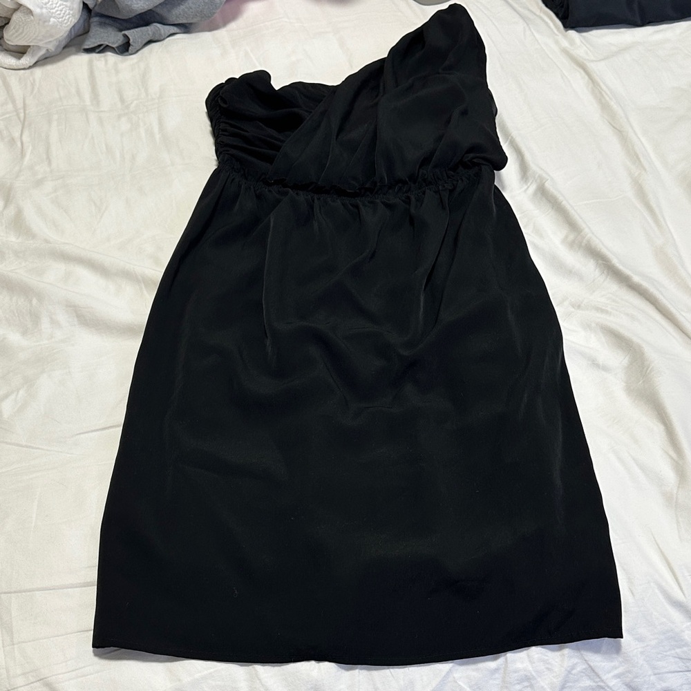 Banana Republic Monogram Black One-Shoulder Dress
